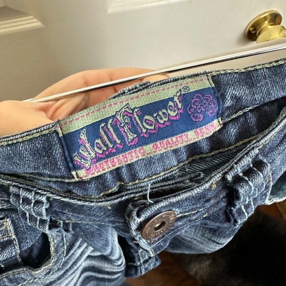 Wallflower 2000s Y2K Vintage Legendary Boot Cut Dark Wash Low Rise Jeans Women 1 - Picture 5 of 6